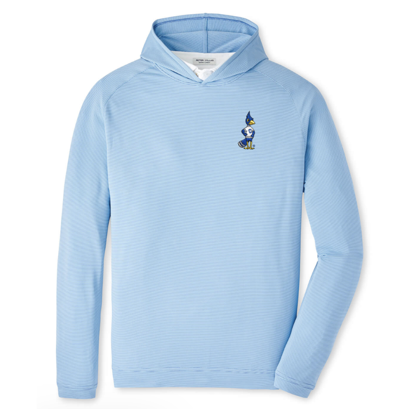 Peter Millar Pine Sugar Stripe Performance Hoodie - Creighton