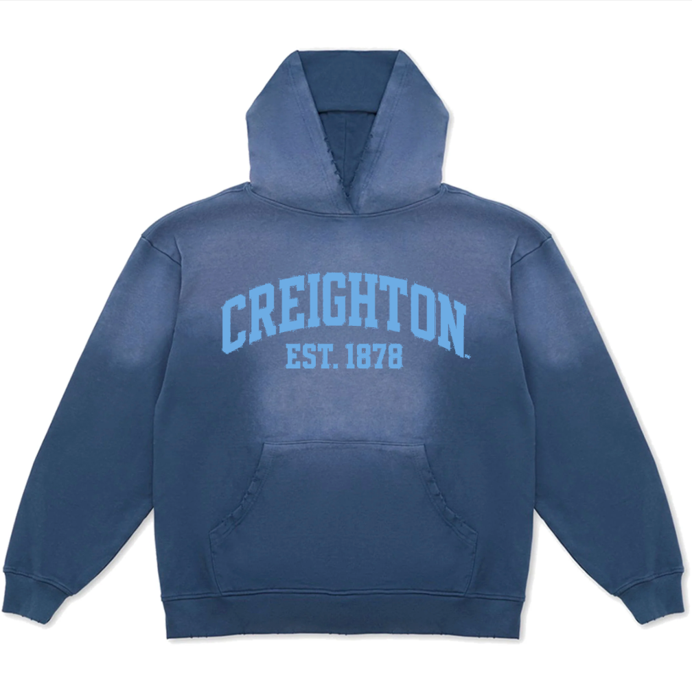 Creighton University Blue Wash Hoodie